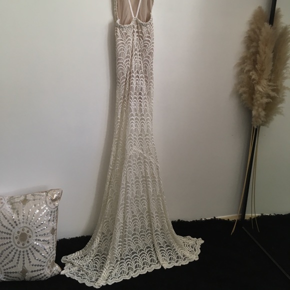 STONE COLD FOX STRAPPY LACE DRESS BRIDAL WEDDING HONEYMOON PHOTOSHOOT BACKLESS - Picture 2 of 16